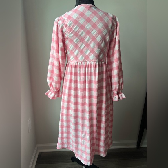 Entro All Mine Pink and White Midi Dress - Picture 6 of 11